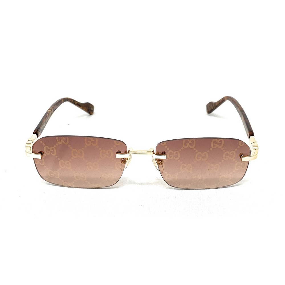 GUCCI Men's Sunglasses GG1221S 004 Gold Yellow Red Gradient Rimless 56mm - Picture 2 of 6